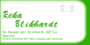 reka blikhardt business card